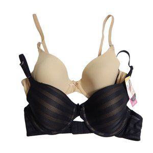 Bra 34B 2 Pack Maidenform Womens  Lightly Lined Adjustable Straps